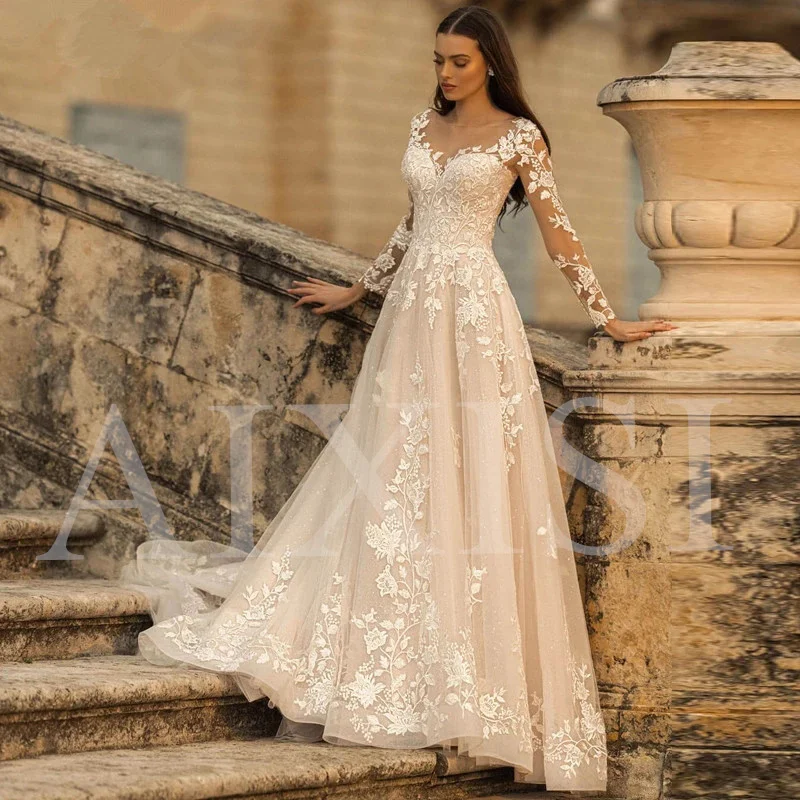 

Женское ТРАПЕЦИЕВИДНОЕ свадебное платье It's yiiya, белое кружевное платье с аппликацией и открытой спиной на лето 2022