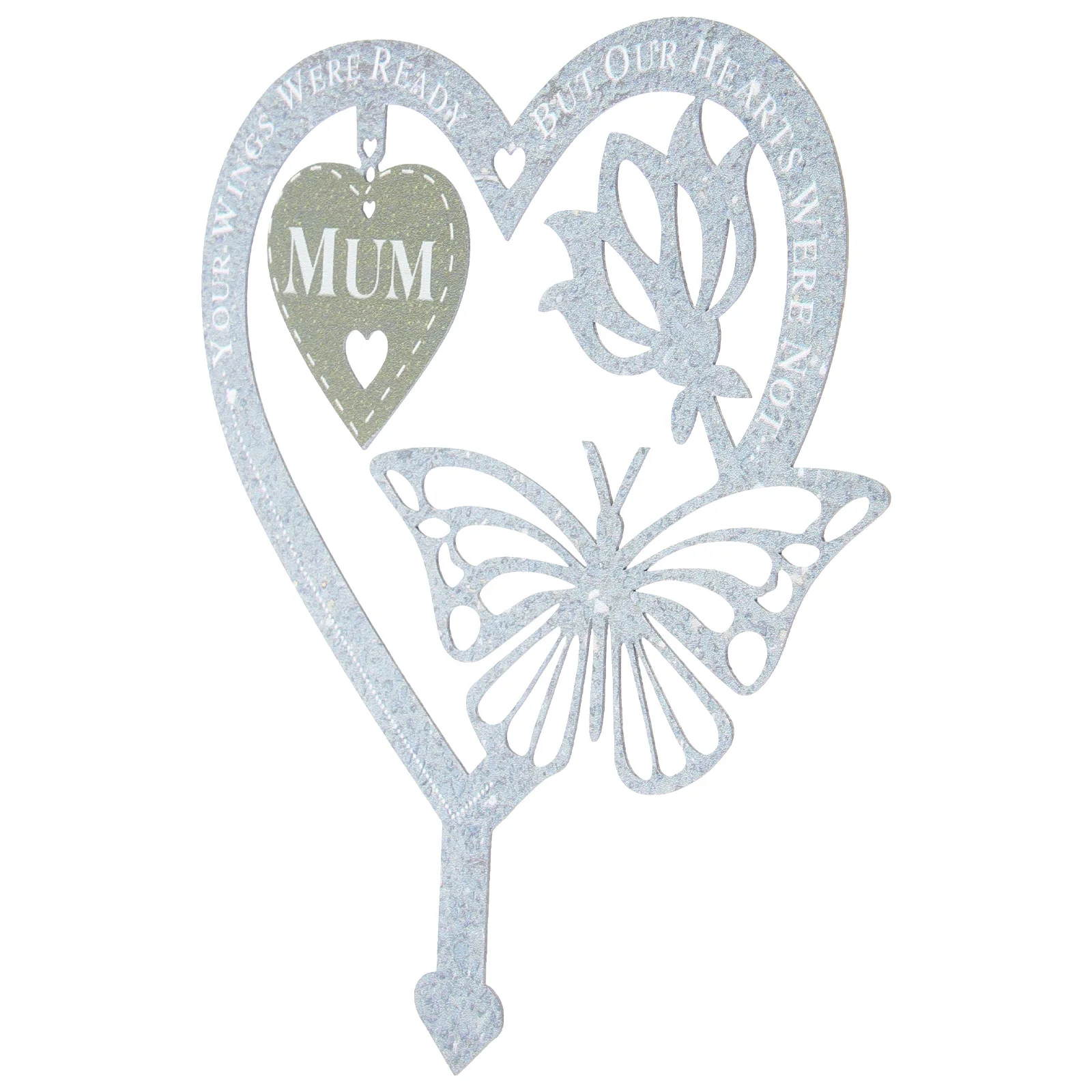 

Cemetery Memorial Stake Backyard Garden Decor Butterfly Metal Insert Card Grave