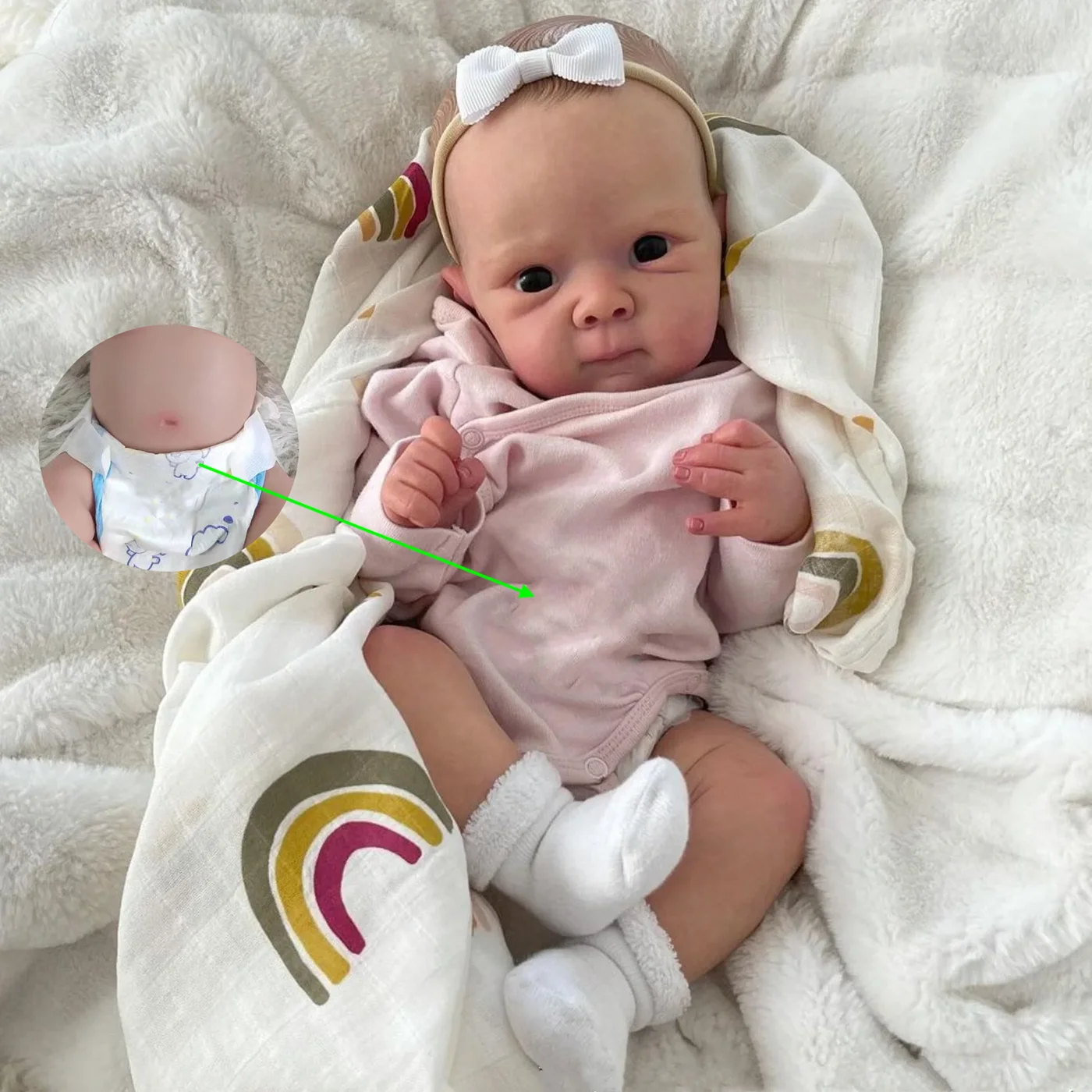 Мягкая виниловая кукла-реборн для девочек объемная кожа с видимыми венами 18