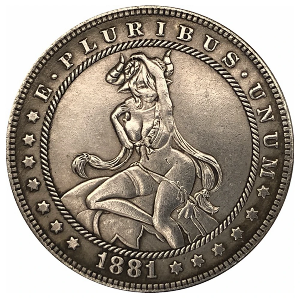 

Hobo Nickel 1881-CC, монета доллара США Моргана, копия модели 119