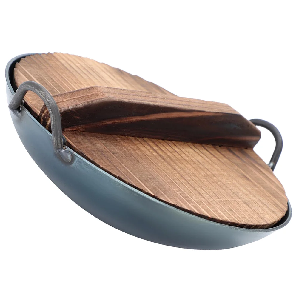 

Wok Pan Chinese Pot Frying Lid Skillet Paella Woks Non Cooking Carbon Steel Iron Cookware Cast Everyday Stick Grilling Double