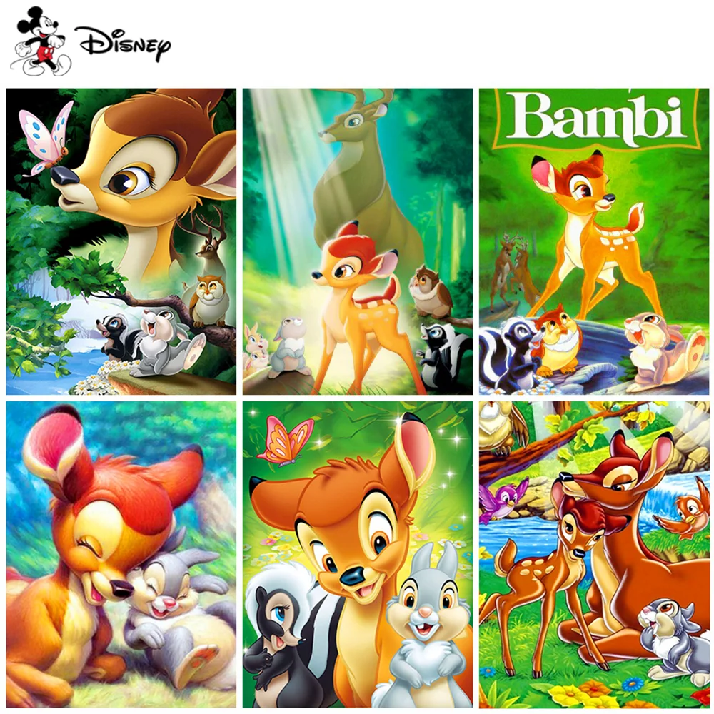 

Алмазная картина из аниме Disney, мозаика из мультфильма Бэмби, животное, полноразмерная, круглая, вышивка, подарок для детей, домашний декор