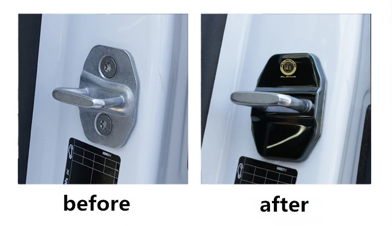 4PCS Car Door Lock cover Protect accessories For alpina bmw b3 b4 b5 b6 b7 c2 d3 d4 d5 xd3 xd4 sticker |