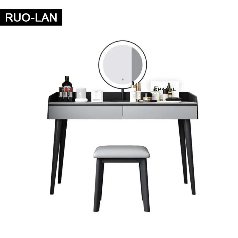 

Современный минималистичный шкаф для хранения, маленький туалетный столик с лампой, Зеркальный туалетный столик/табурет