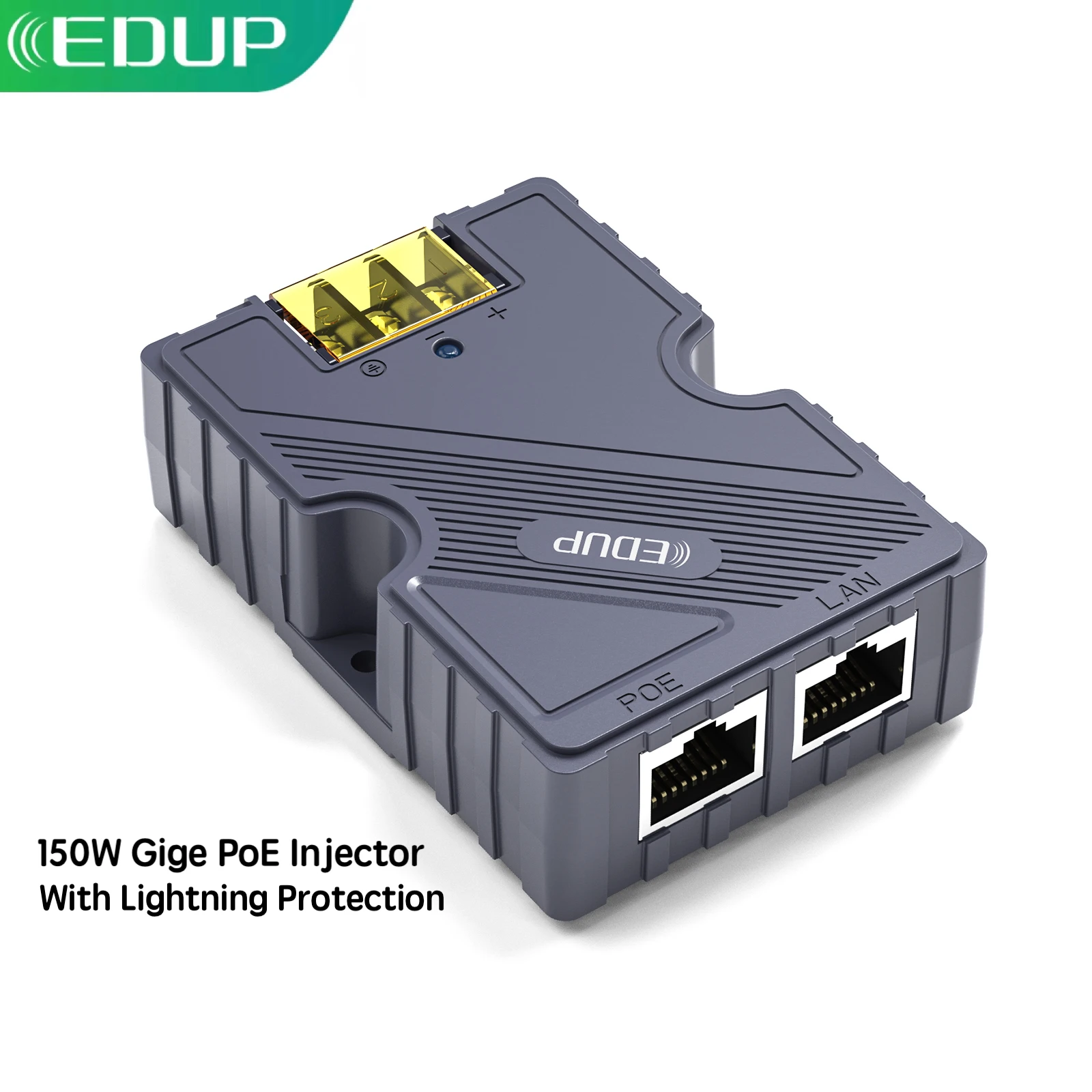 Инжектор EDUP Starlink 150 Вт GigE PoE с защитой от вспышки 8KV ESD безопасный для