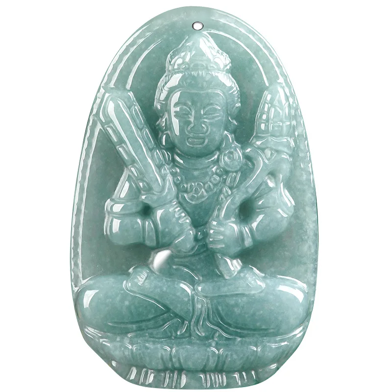 Натуральный кулон А-класса из нефрита в синей воде восемь богов-хранителей