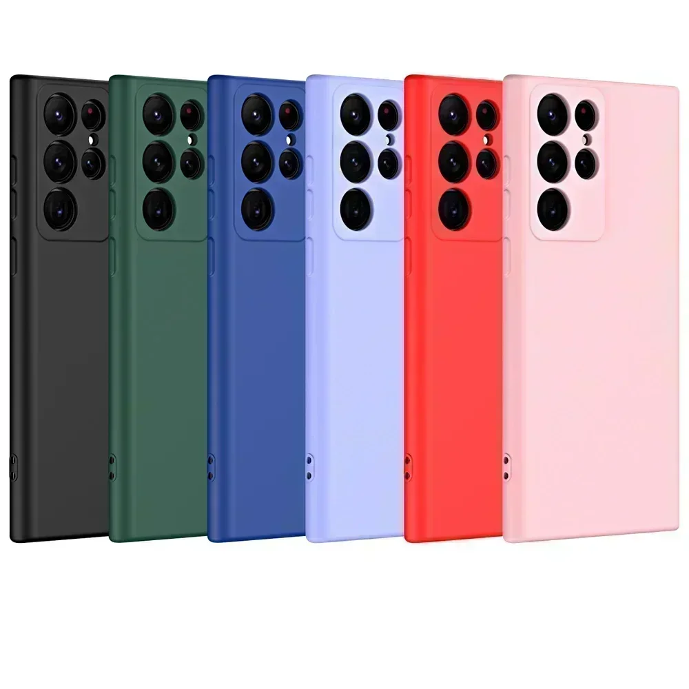 Мягкий чехол для телефона из жидкого силикона Samsung Galaxy S23 S24 S21 S22 Plus S20 FE Ultra 5G Back Cover