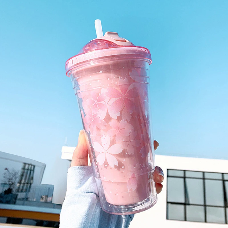 

Пластиковая чашка с соломинкой и крышкой, 480 мл