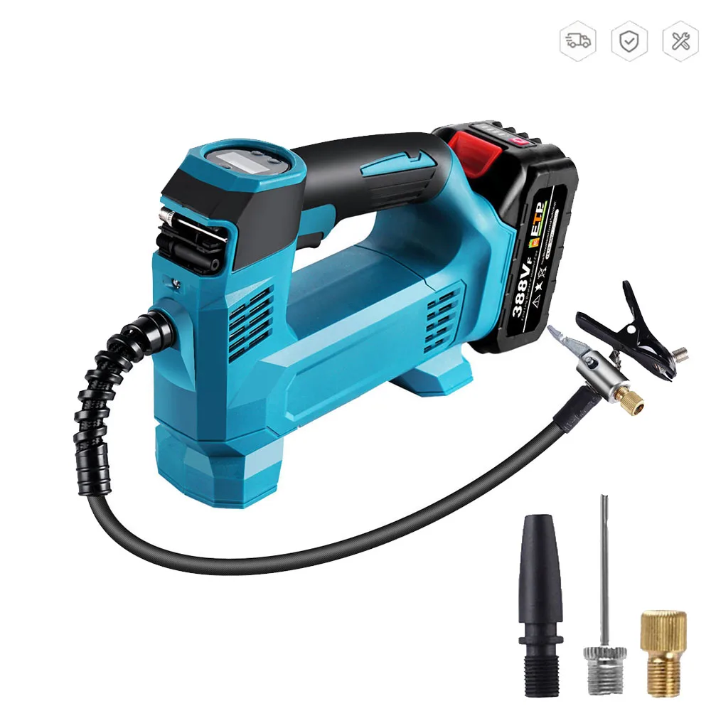 Cordless Electric Air Pump High Pressure With Digital Display Portable Rechargeable Car Inflatable Pump For Makita 18V Battery