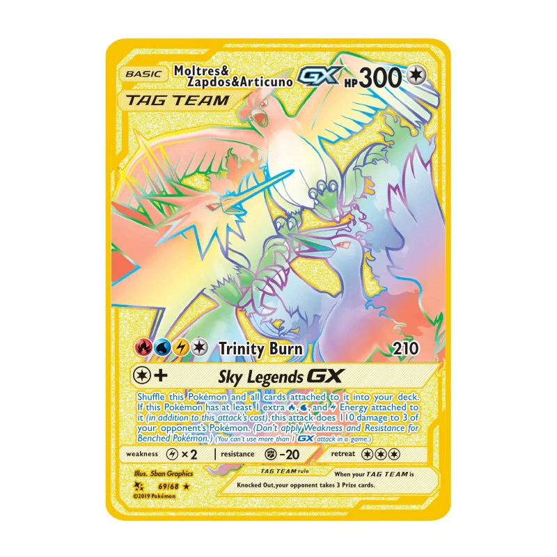 

27 Styles Pokemon EX GX Moltres Zapdos Articuno Steel Metal Toys Hobbies Hobby Collectibles Game Collection Anime Cards