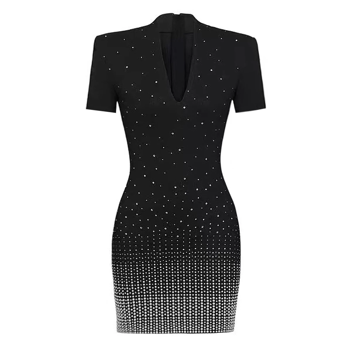 Женское трикотажное платье с V-образным вырезом и коротким рукавом