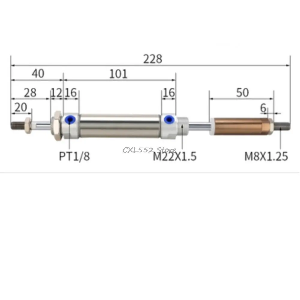 

1Pc MAJ20x25-25-S Magnetic Adjustable Stroke Mini Cylinder