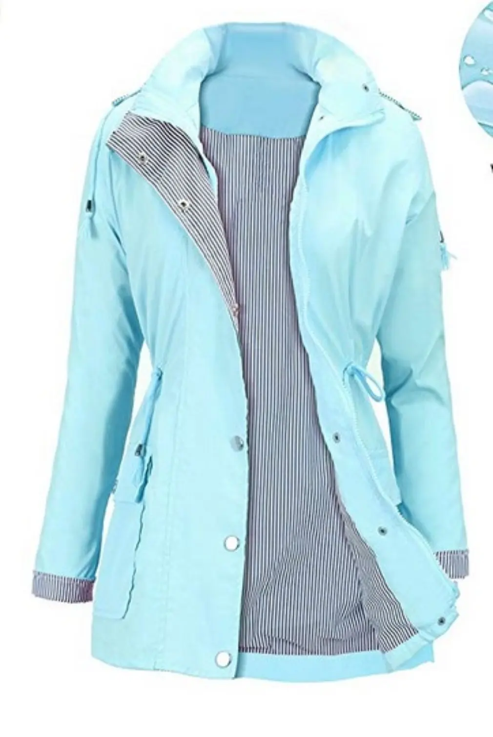 

2022 New Womens Lightweight Raincoat for Women Waterproof Jacket Hooded Outdoor Hiking Jacket Long Rain Jackets Active Rainwear