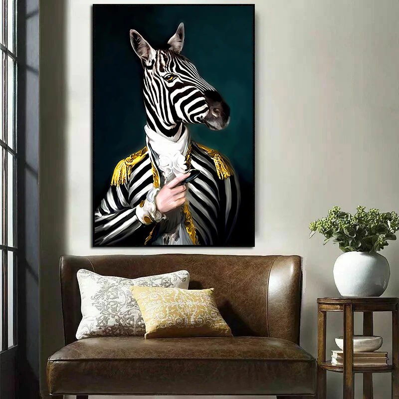 

Abstract Animal Paintings Zebra Portrait Art Canvas Painting Cuadros Posters Print Wall Art for Living Room Home Decor Pictures