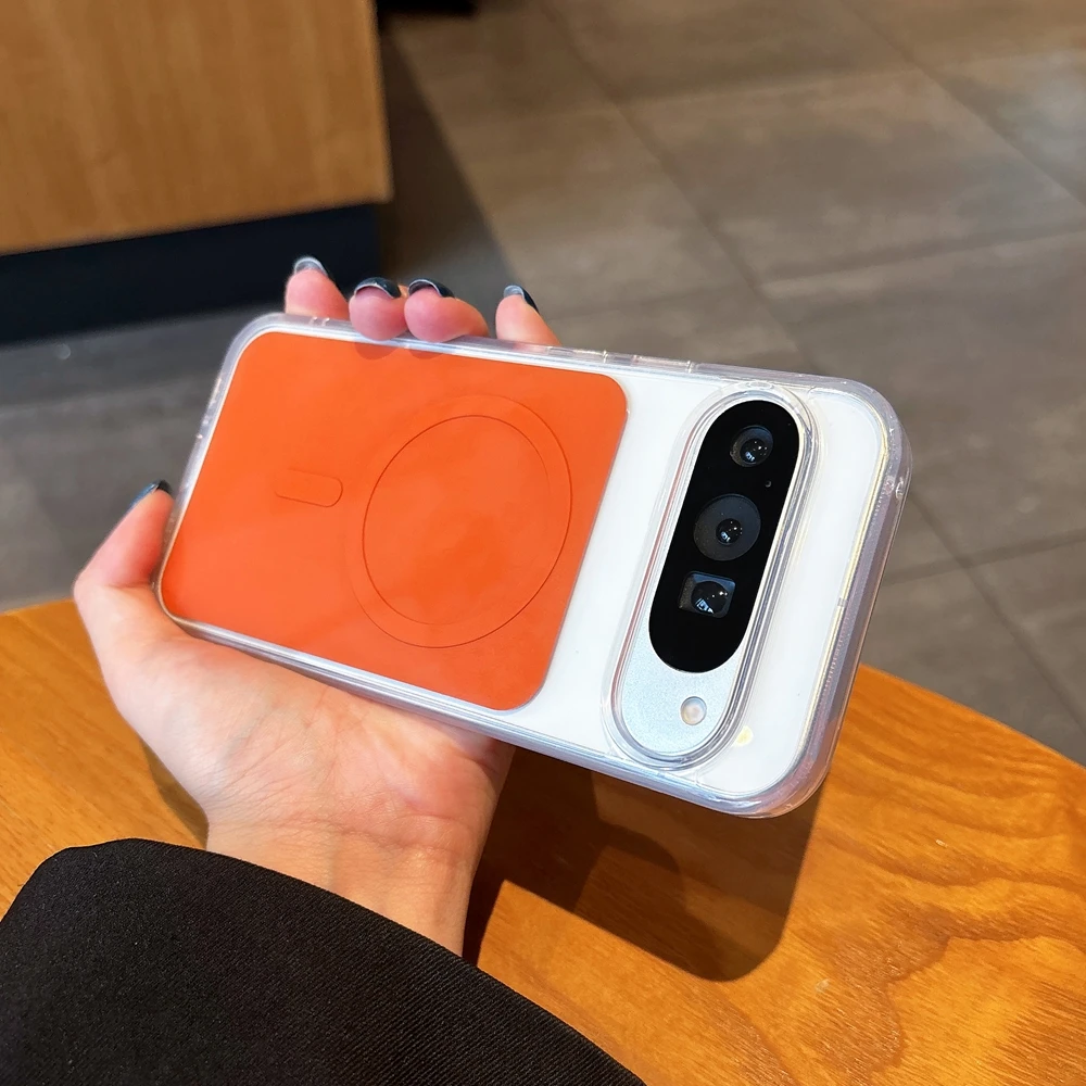Фото Тонкий прозрачный чехол для телефона Magsafe для Google Pixel 9 Pro XL 10 Pro XL 9A 9 10 Pro, беспроводной магнитный акриловый жесткий чехол из поликарбоната №3