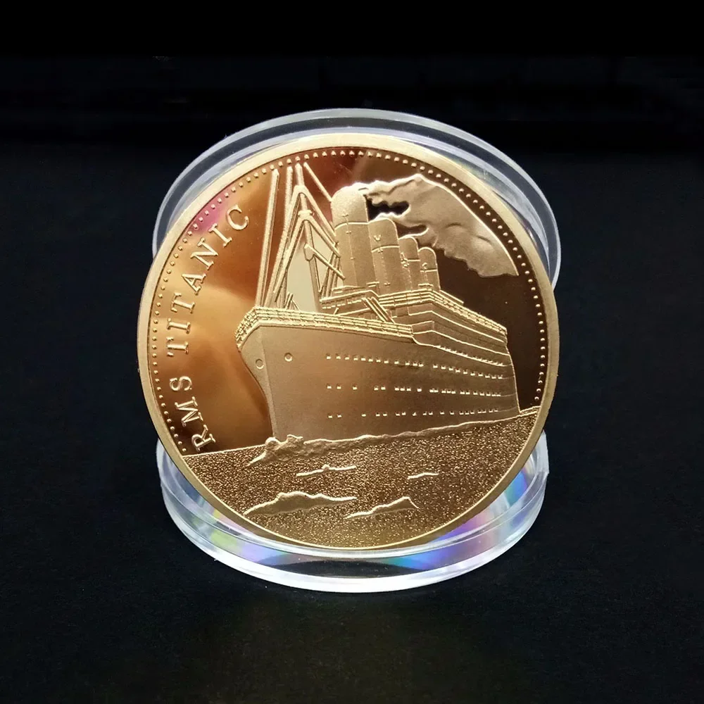 Позолоченная монета Корабль Титаника Коллекционные монеты Изубец Коллекция