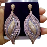 kellybola luxury cubic zircon crystal cz nigerian long dangle earring for women african bridal earring aretes de mujer modernos