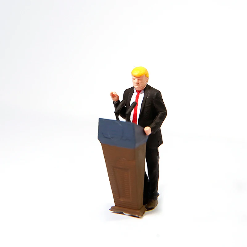 

1/64 Resin Model Kits President Speaking Real People Figures Miniature Landscape GK Model Diorama Unassembled Unpainted DIY Toy