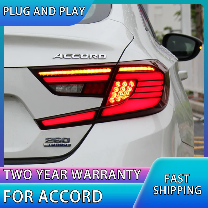 

Автостайлинг для Honda Accord 2020, копченые задние фонари, светодиодные задние фонари в сборе, динамический поворот, фонарь заднего хода