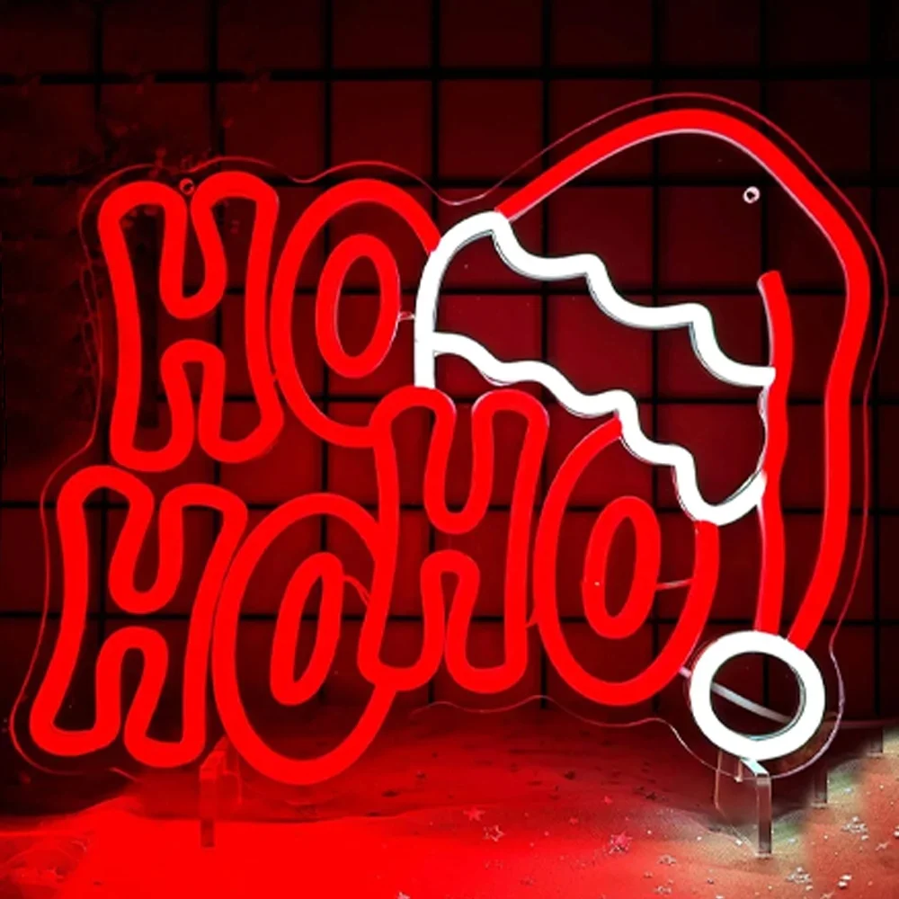 Неоновая светодиодная вывеска Рождественская шляпа