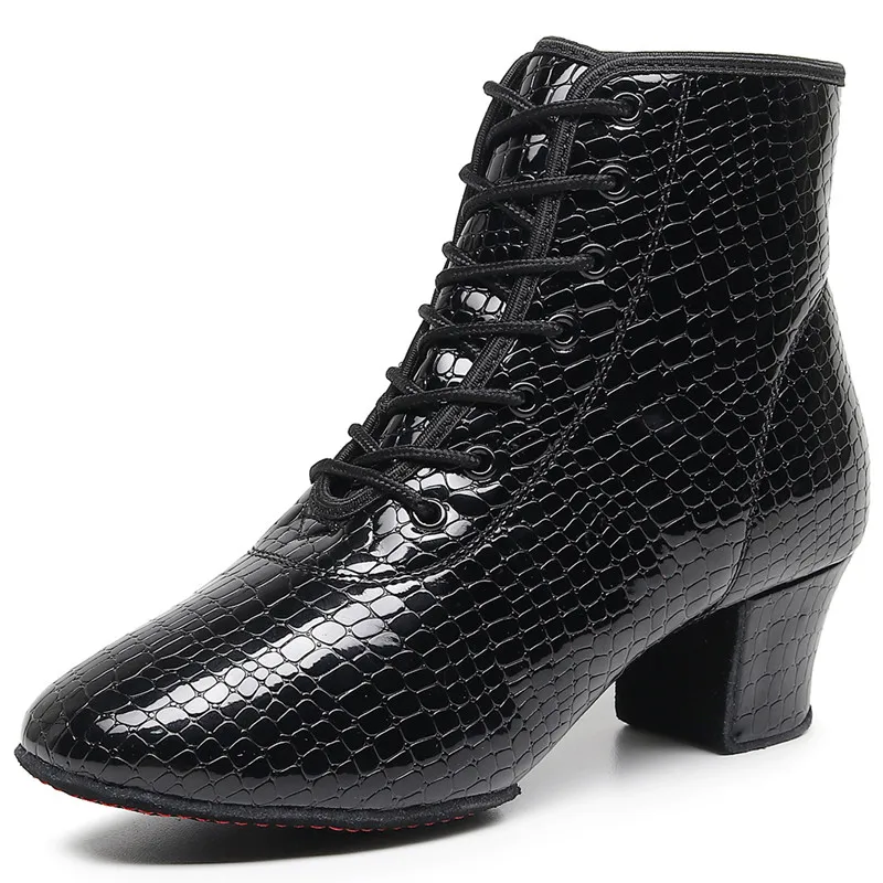 SUN LISA Women's Lady's Girl's Split Sole Chunky Heel Dance Boots Jazz Shoes Ballroom Modern Latin Dance Shoes