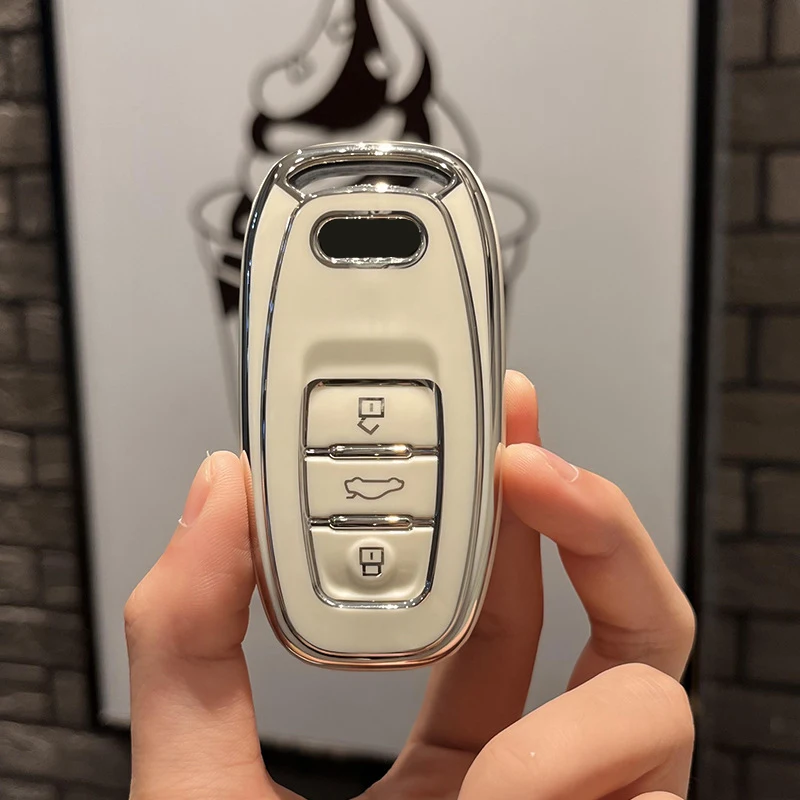 

Чехол для автомобильного ключа из ТПУ, чехол для Audi Q3 Q5 Q7 S4 S5 S6 S7 S8 R8 TT A1 A3 A4 A5 A6 A7 A8, аксессуары для брелоков