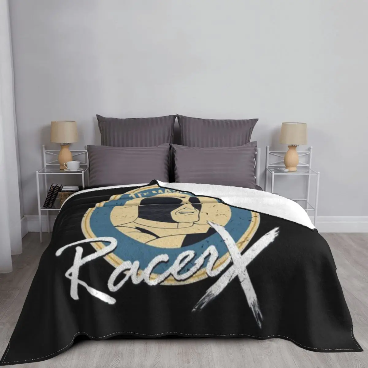 Футболка The Masked Racer X с синей эмблемой ультра-мягкое одеяло из микрофлиса