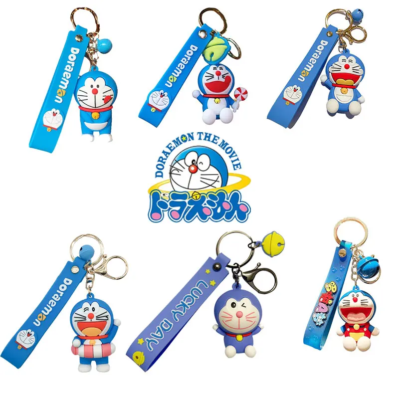 Купи Anime Doraemon Dolls Cute Figure Cartoon Keychain Creative Cell Phone Pendant For Backpack Key Ring Children Models Toys Gift за 47 рублей в магазине AliExpress