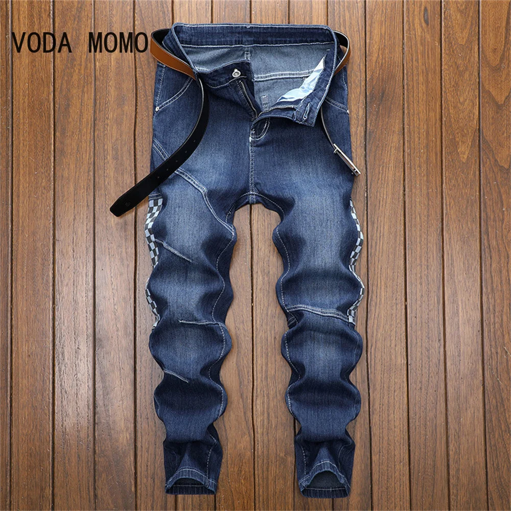 

2022 New Men's Skinny White Jeans Fashion Casual Elastic Cotton Slim Denim Pants Male Brand Clothing pactchwork men jeans