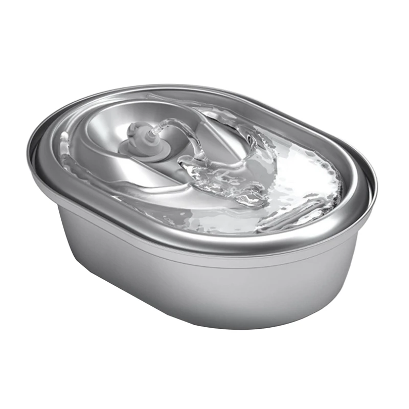 

Practical Cat Water Fountain Stainless Steel,67Oz/2L Silent Cat Drinking Fountains, Pet Water Fountain with a Filter for Dogs,Ca
