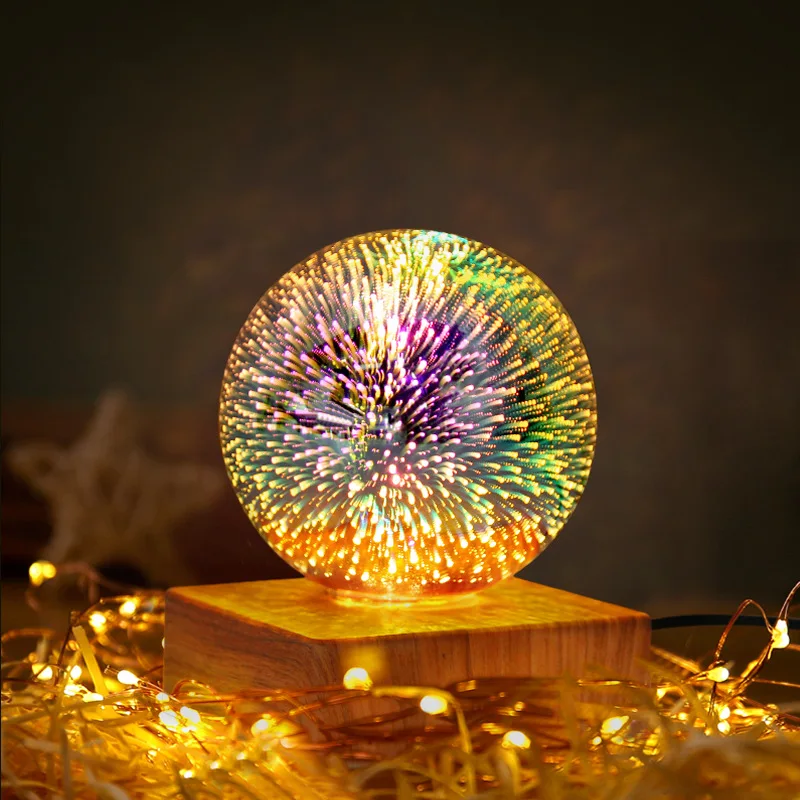 

moonlux 3D Firework Crystal Ball Lamp Home Bedside Table Atmosphere Luminous Starry Sky LED Night Light