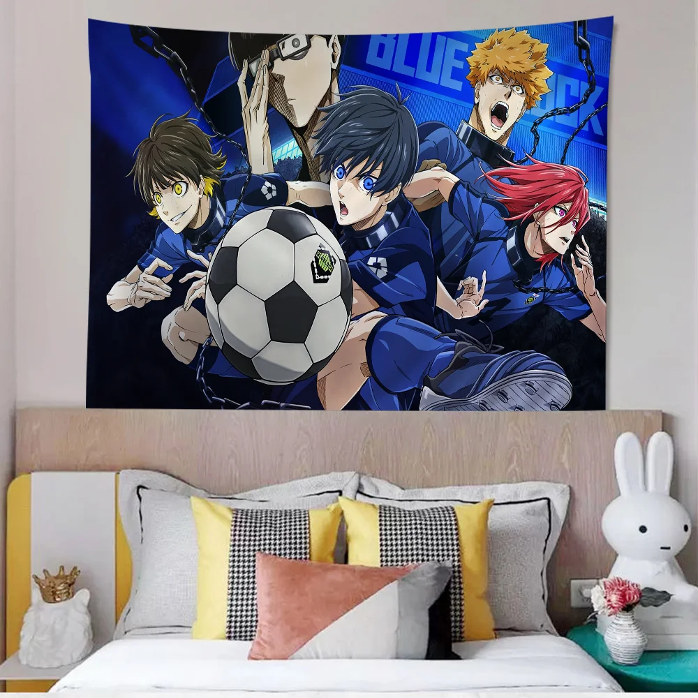 Anime Blue Lock DIY Wall Tapestry Hippie Flower Carpets Dorm Decor Art