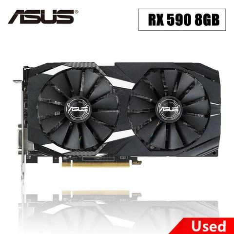 Б/у видеокарты ASUS AMD RX 590 8 ГБ GDDR5 графическая карта для майнинга GPU видеокарта бит компьютер RX590