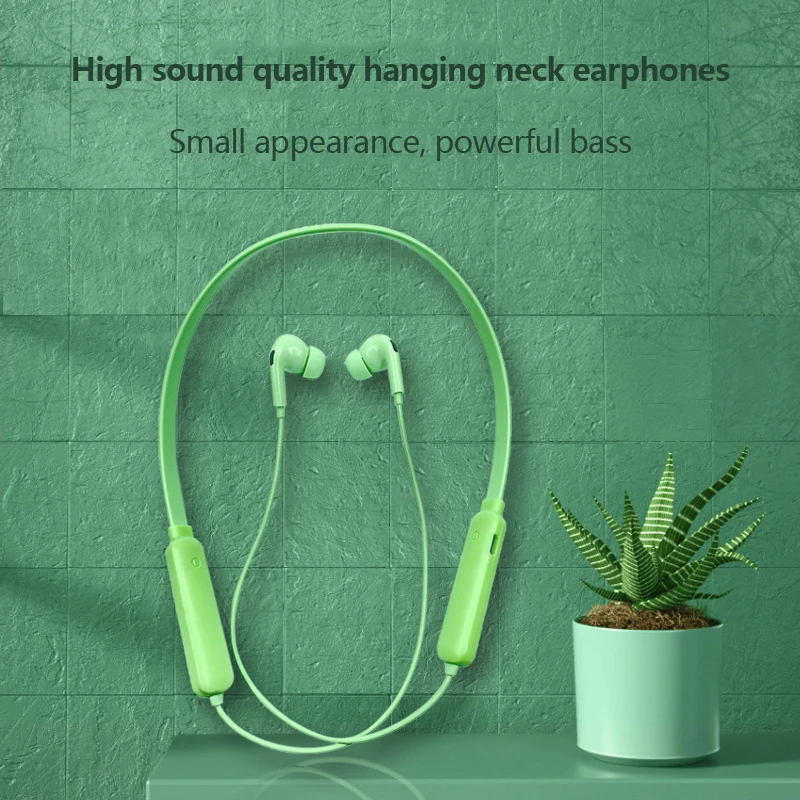

Neck hanging binaural wireless bluetooth headset in-ear sports headset