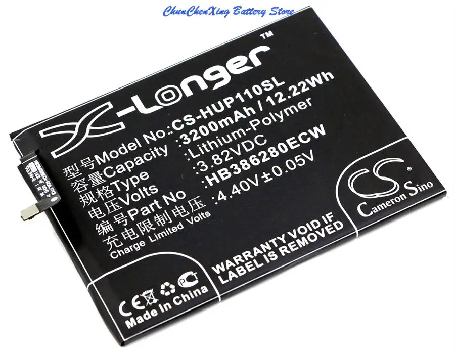 Высококачественный аккумулятор Cameron Sino емкостью 3200 мАч HB 386280 ЭКВ для Huawei Honor 9 STF-AL00