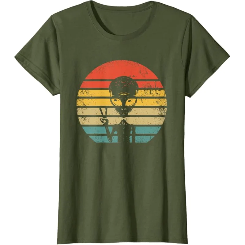 Космический корабль Ретро Чужой НЛО — винтажная футболка для воздействия
