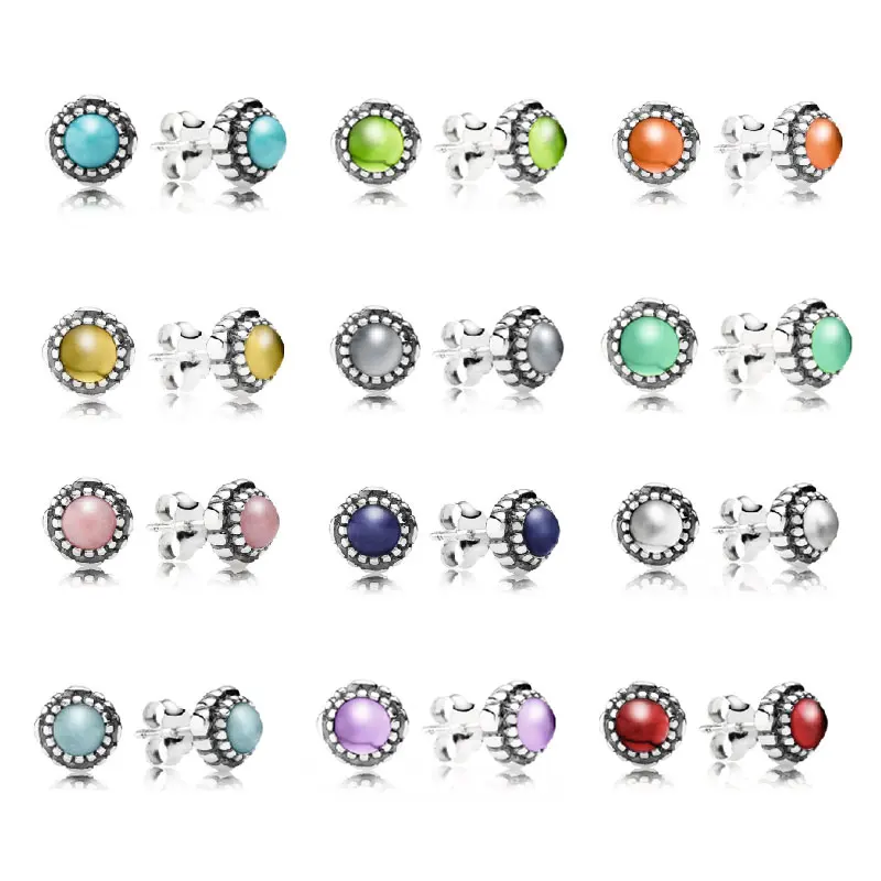2023 new 925 silver women's earrings birthday stone moon zodiac festival gift jewelry, Sultanite Cristal retro
