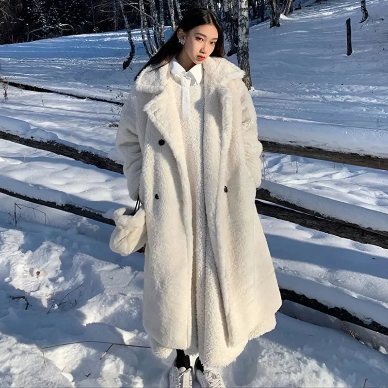 New2022 Autumn  Winter Long Coat Woman Faux Fur Coat Women Warm Ladies Fur Teddy Jacket Female Plush Teddy Outwear Plus Size