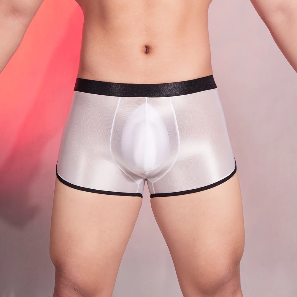 Мужское нижнее белье с низкой посадкой масляные блестящие гладкие боксеры шорты