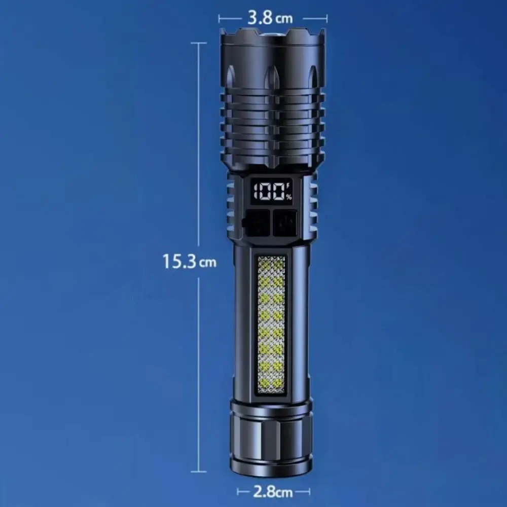 5-уровневый мощный фонарик широкоугольный перезаряжаемый светодиодный цифровой