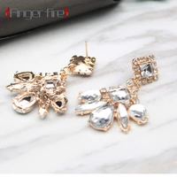 trendy new gold plated shiny metal stud earrings anniversary party luxury jewelry