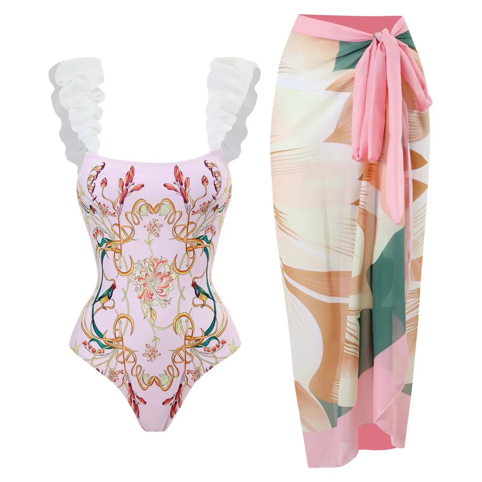 

Винтажный слитный купальник с цветочным принтом и цветными блоками, праздничное пляжное платье, дизайнерский купальный костюм, летняя одежда для серфинга