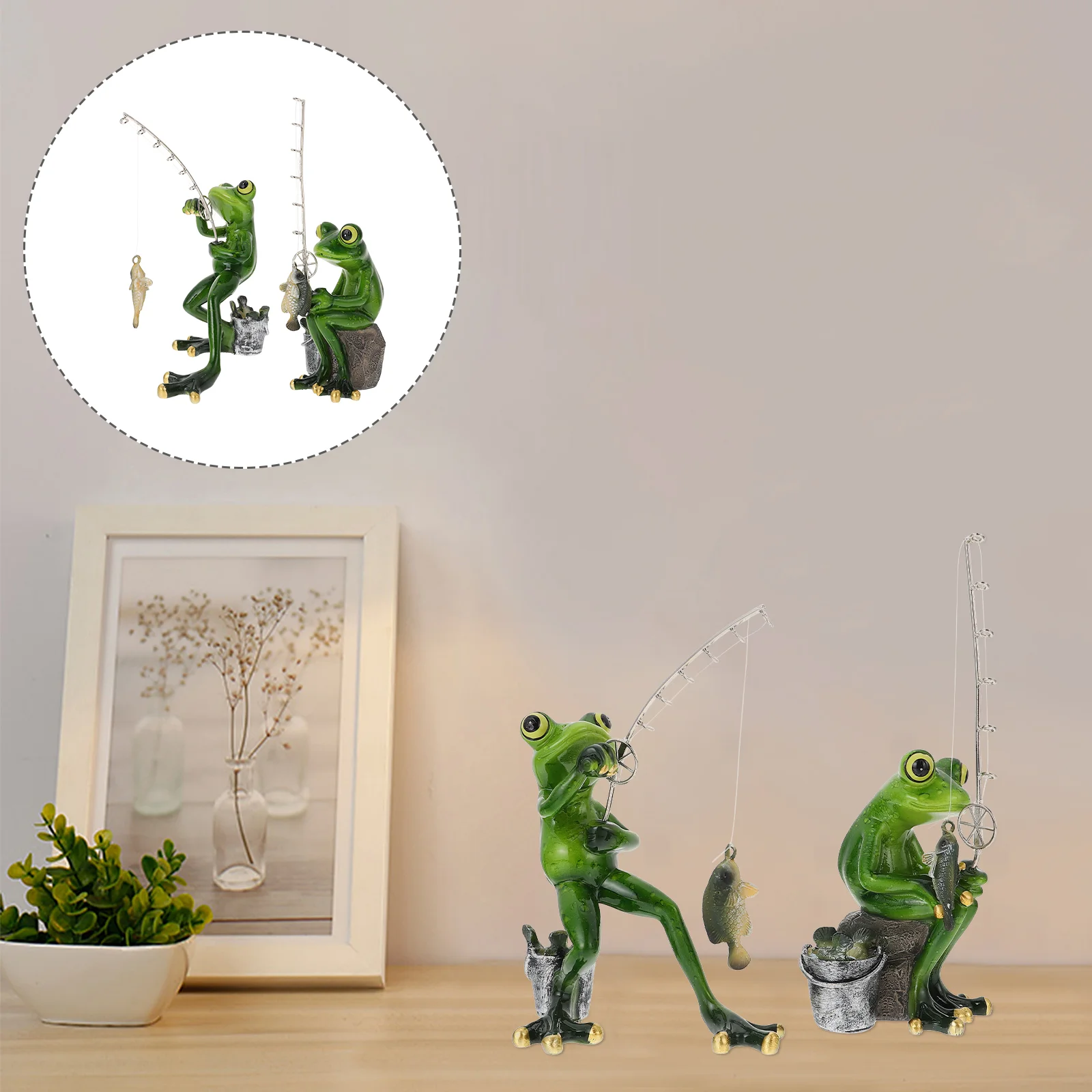 

Frog Garden Statue Resin Decor Animal Figurine Figurines Sculpture Decoration Ornament Outdoor Simulationburner Aromatherapy