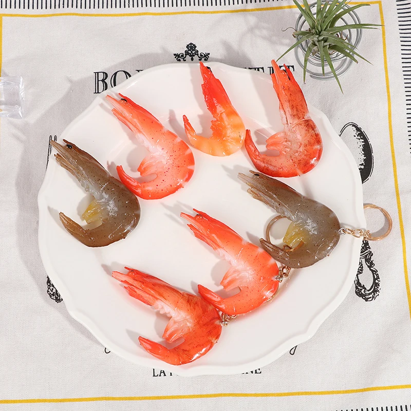 

1pc Creative Shrimp Food Model Keychains Japanese Cuisine Bag Pendant Gift Key Chain