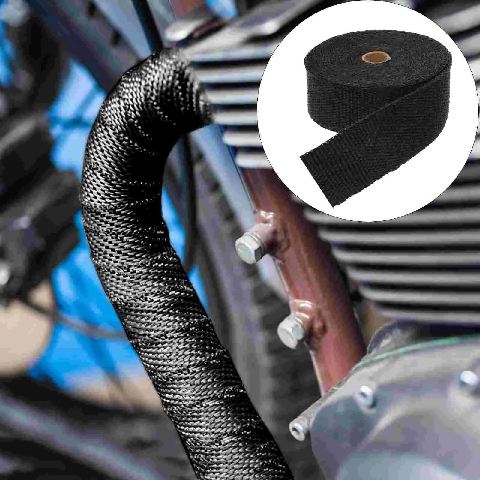 

10 M Wire Harness Tape Insulation Belt Exhaust Heat Shield Downpipe Wrap Universal Titanium Glass Fiber