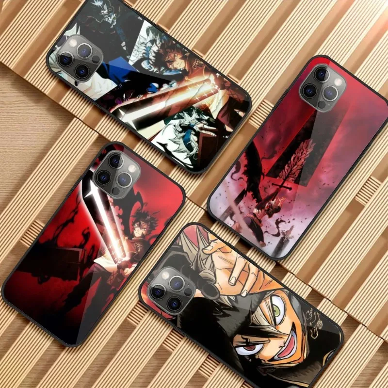 Чехол для телефона Black Clover Asta из японского аниме для IPhone 13 12 11 XS X 8 7 6 Plus Mini Pro Max SE 2022 PC TPU Glass Cover.