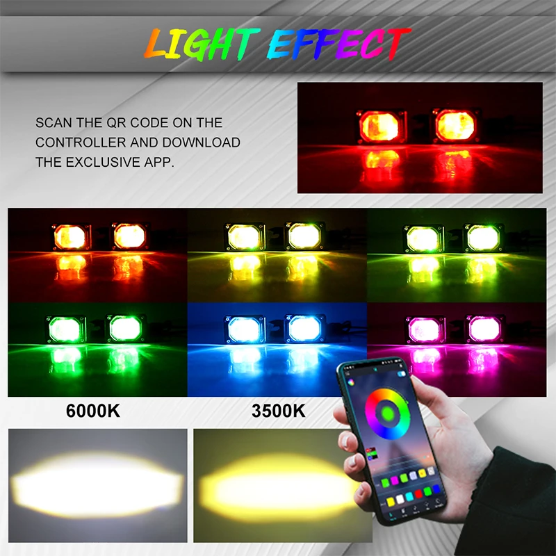 Светодиодные фары RGB для рабосветильник освесветильник противотуманные