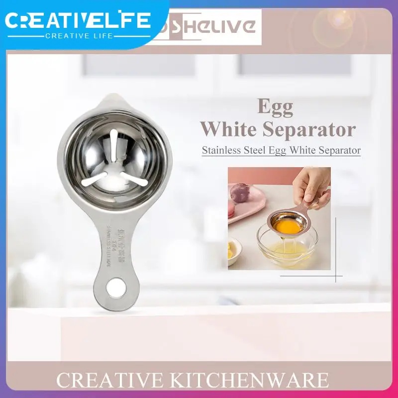 

1pcs Stainless Steel Egg Yolk White Separator Cooking Tool Kitchen Gadget Silver Stainless Steel Egg Yolk Egg White Separator