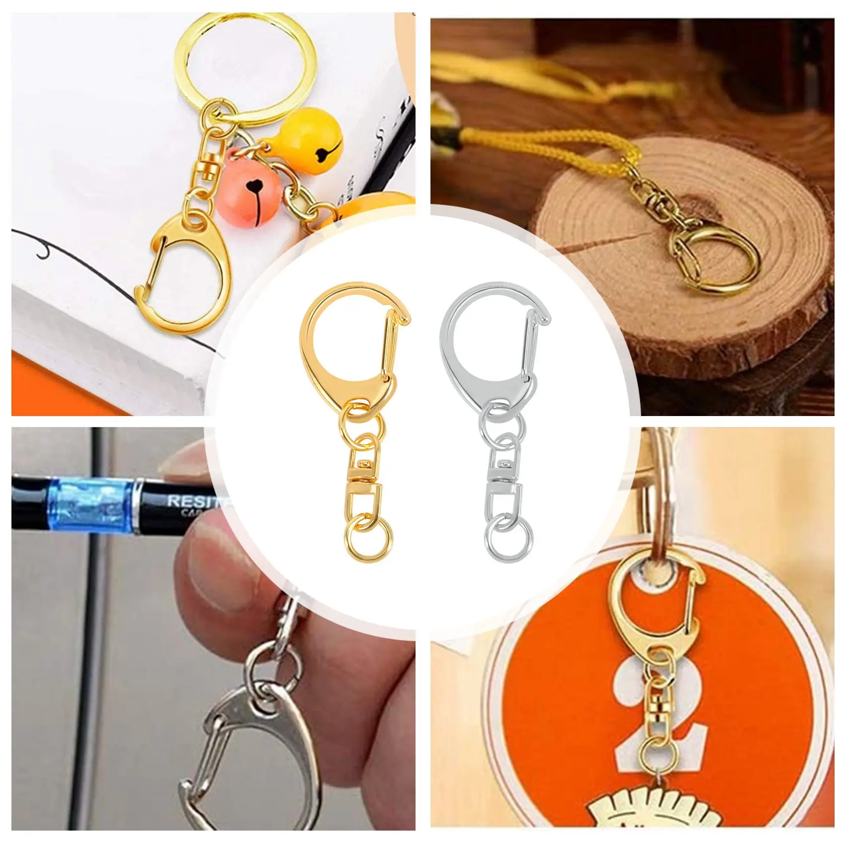 100-компонентный брелок с D-образным крючком и кольцами для прыжков металлические