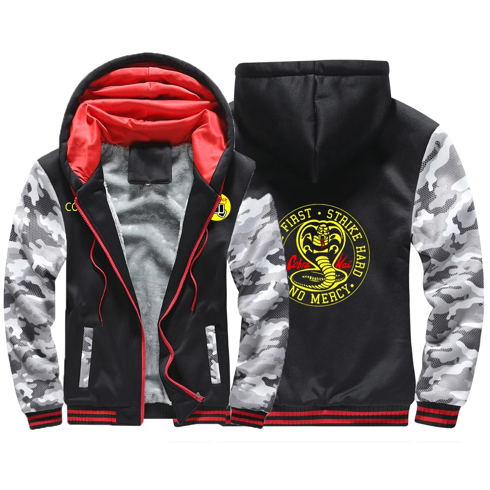 Мужская Повседневная зимняя утепленная куртка Кобра Кай с принтом без